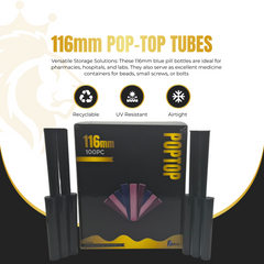 116mm Pop Top Tubes – Child-Resistant, Smell-Proof & Airtight | Premium Storage for Slim Products & Pre-Rolls | Unique Colors | 50 or 100 Pack