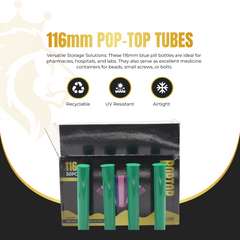 116mm Pop Top Tubes – Child-Resistant, Smell-Proof & Airtight | Premium Storage for Slim Products & Pre-Rolls | Unique Colors | 50 or 100 Pack