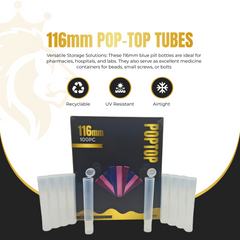 116mm Pop Top Tubes – Child-Resistant, Smell-Proof & Airtight | Premium Storage for Slim Products & Pre-Rolls | Unique Colors | 50 or 100 Pack