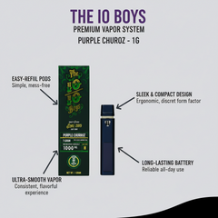 The 10/10 Boys – D9 Liquid Diamond Kit (1g) | Premium Rechargeable Empty Vape Kit