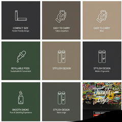 New Jungle Boys Rechargeable Pens E Cigarettes Vape Cartridges Packaging 1.0ml Ceramic Coil 280mah | Pack Of 10 | Refillable