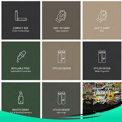 New Jungle Boys Rechargeable Pens E Cigarettes Vape Cartridges Packaging 1.0ml Ceramic Coil 280mah | Pack Of  10 | Refillable