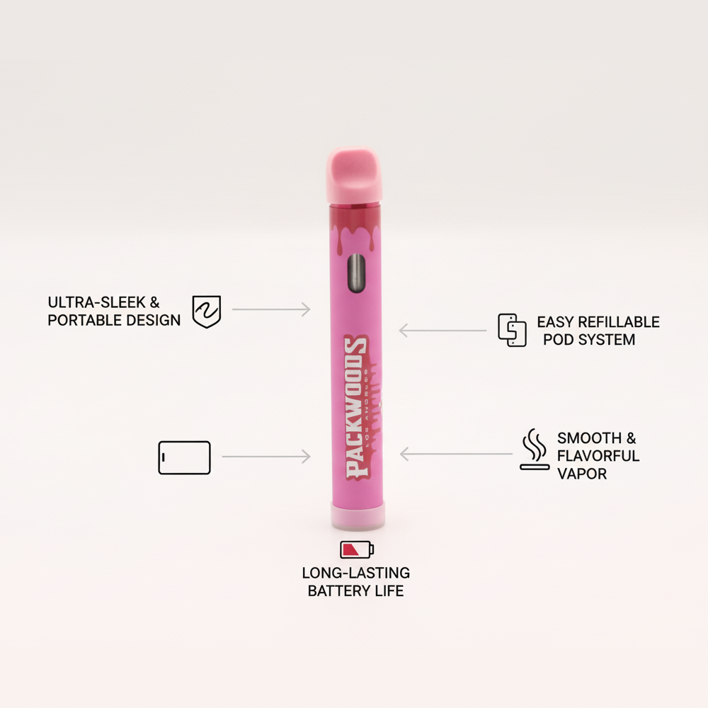 Packwoods Vape Live Resin Disposable Vape 1G Vape Cartridge Vape Pen (EMPTY) Flavored Vape Pods INDICA Vape Cartridge HYBRID Vape Pen SATIVA Disposable Vape Premium Vape Experience Flavorful Vaping Journey