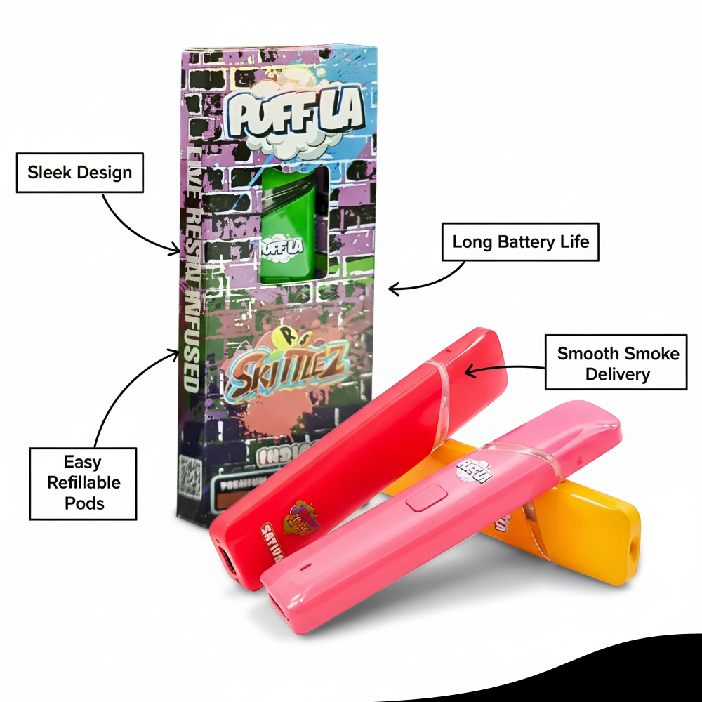 PUFF LA Disposable Empty Vape Pen Rechargeable 280mAh Vaporizer 2.0ml Capacity Vape Pen PUFF LA Disposable Pen (Empty) Empty Vape Pen by PUFF LA Rechargeable Vape Pen 280mAh Vaporizer with 2.0ml Capacity PUFF LA Vape Pen (Empty) Disposable Vape Pen by PUFF LA PUFF LA Vaporizer Pen PUFF LA Vape Pen Collection PUFF LA Disposable Vaporizer PUFF LA Empty Pen Pack PUFF LA Vape Pen Strains PUFF LA Disposable Pen Bulk