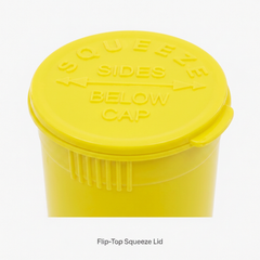 Lemon 19 Dram Pop Top Containers 225 Pcs – Squeeze-to-Open PP Plastic Storage Tubes | 7cm x 3.8cm