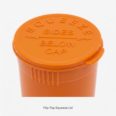 Orange 19 Dram Pop Top Containers 225 Pcs – Squeeze-to-Open PP Plastic Storage Tubes | 7cm x 3.8cm