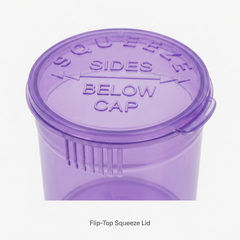 Transparent-Purple 19 Dram Pop Top Containers 225 pcs – Squeeze-to-Open PP Plastic Storage Tubes | 7cm x 3.8cm