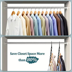 Zaam Magic Hangers - Closet Space Saver Organizer (Set of 10) | Heavy Duty Sturdy Hooks