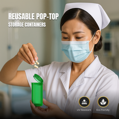 Premium 13 Dram Pop Top Containers – Airtight, Smell-Proof & Child-Resistant Vials for Herbs, Pills & Small Items | New Colors | 50 or 100 Pack