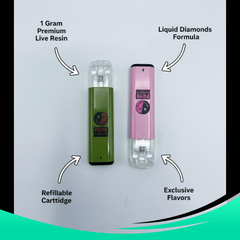 FRYD Extracts Liquid Diamonds Live Resin 1g | Premium Flavors, Refillable Carts & Luxury Packaging