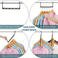 Zaam Magic Hangers - Closet Space Saver Organizer (Set of 10) | Heavy Duty Sturdy Hooks