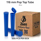Blue 116mm Pop Top Tube – Slim PP Plastic Flip-Top Storage Container | 116mm x 18.6mm