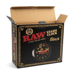 RAW Black Stash Clock Wall Clock Hidden Storage | Secret Compartment Clock | RAW Classic Rolling Papers Design