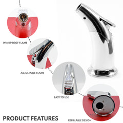 Smoking Set Lighter Jobon- Elegant Torch Lighter with Cigar Cutter and Punch