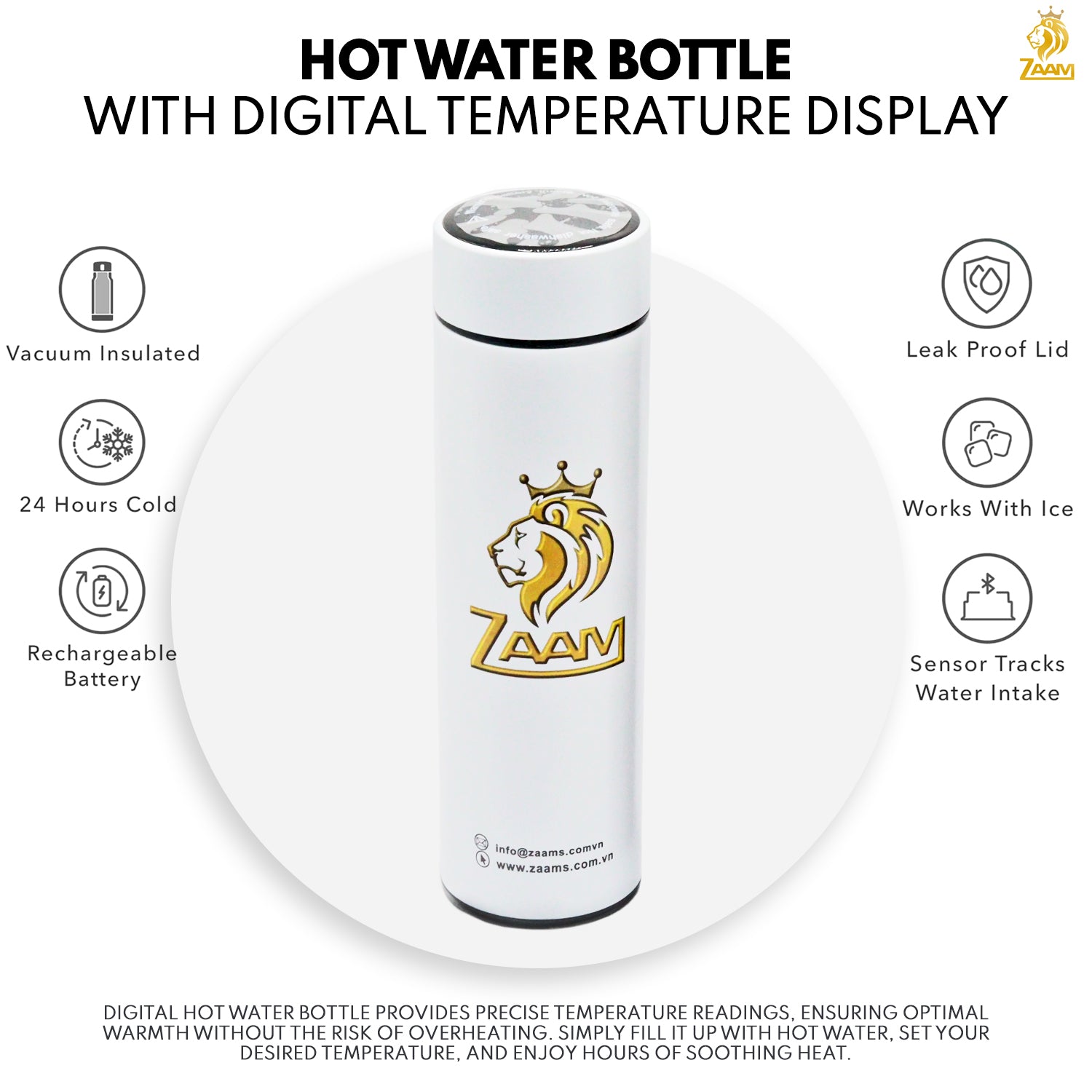 Hot Water Bottle With Digital Temperature Display