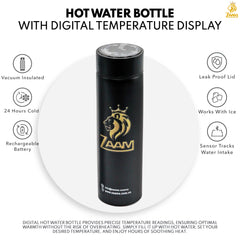 Zaam Hot Water Bottle with Digital Temperature Display - Stay Warm in Style