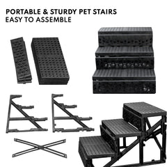 New Pet Step Premium Dog Step - Portable and Sturdy Pet Stairs for Easy Access, Ideal for Small and Elderly Dogs
