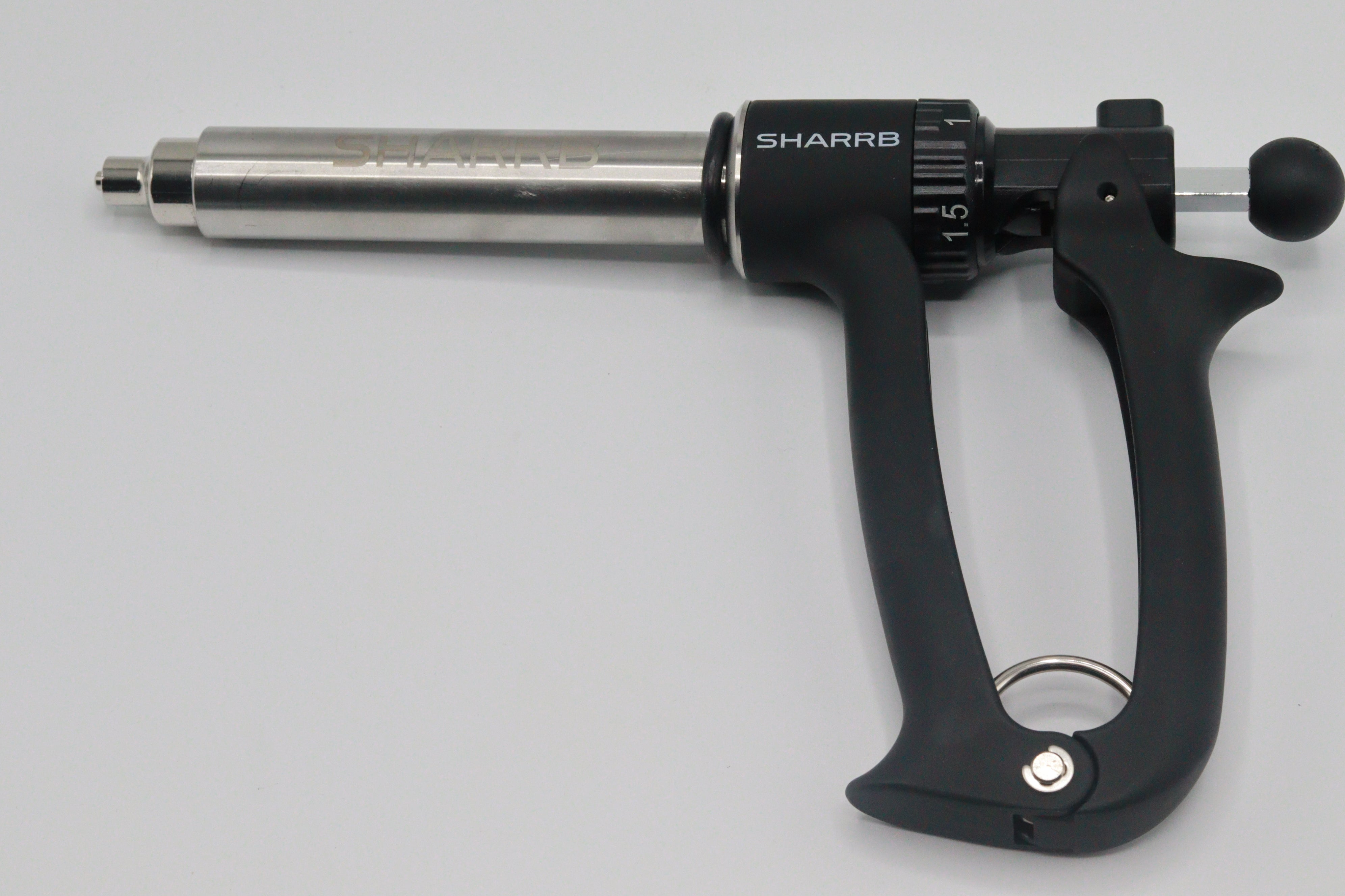 Sharrb Steel Cartridge Filler Gun Standard 25 mL Tube | Shoots from 0.5 - 2.5 mL Increments| shoots in 0.8ml |   Vape Cartridge Filling Gun | Tube 50 mL | Shoots from 1.0 - 5.0 mL