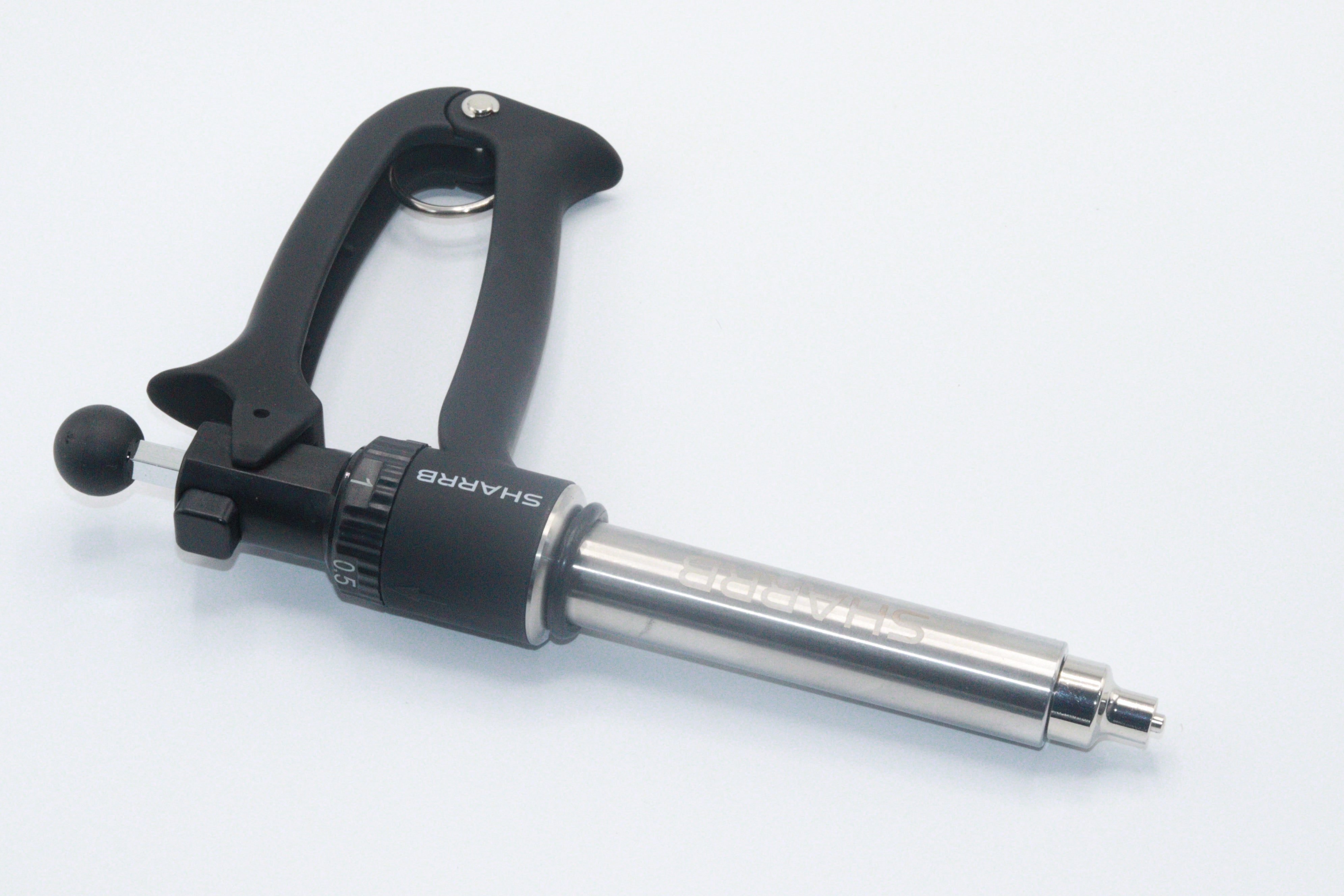 Sharrb Steel Cartridge Filler Gun Standard 25 mL Tube | Shoots from 0.5 - 2.5 mL Increments| shoots in 0.8ml |   Vape Cartridge Filling Gun | Tube 50 mL | Shoots from 1.0 - 5.0 mL