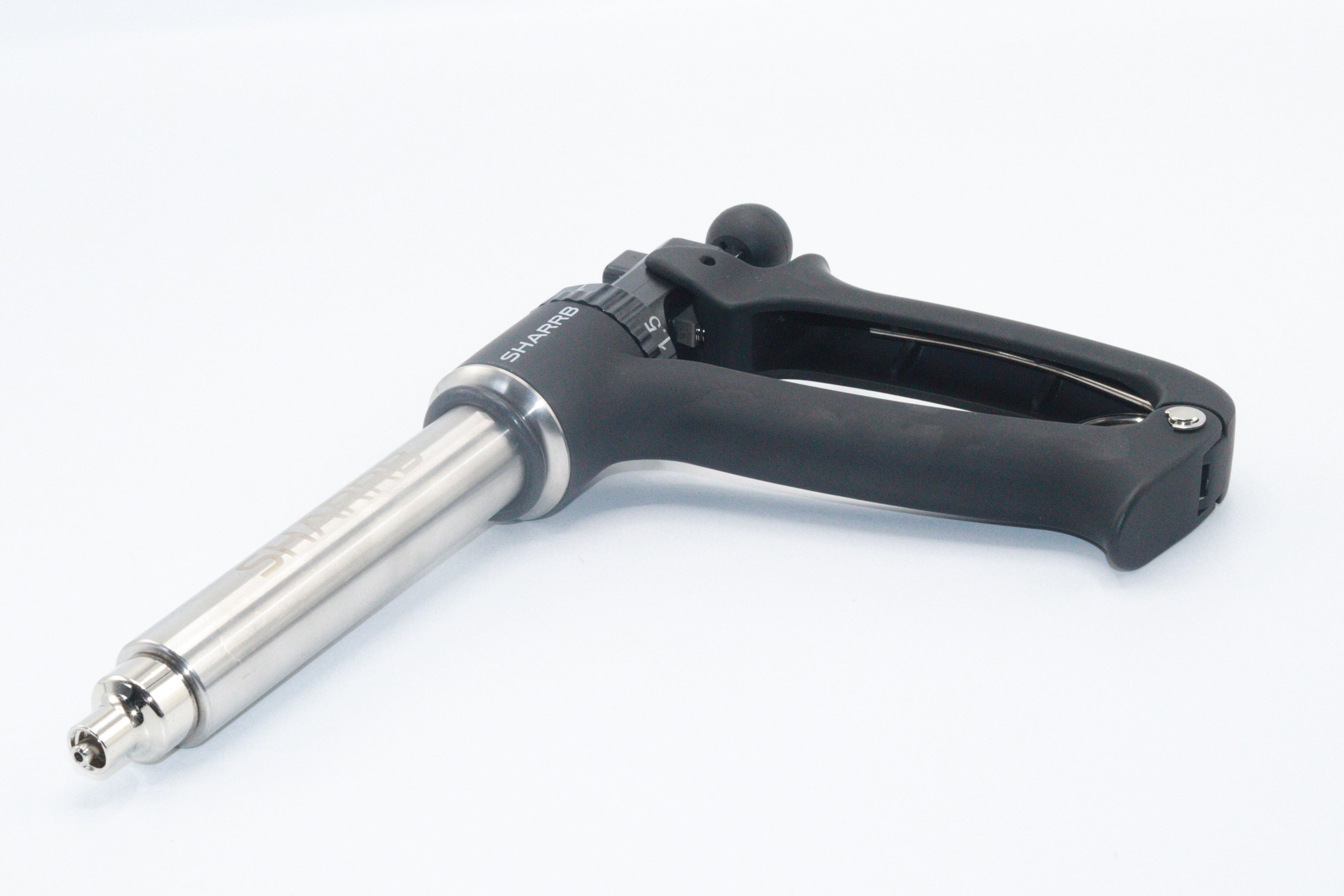 Sharrb Steel Cartridge Filler Gun Standard 25 mL Tube | Shoots from 0.5 - 2.5 mL Increments| shoots in 0.8ml |   Vape Cartridge Filling Gun | Tube 50 mL | Shoots from 1.0 - 5.0 mL