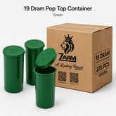Green 19 Dram Pop Top Containers 225 Pcs– Squeeze-to-Open PP Plastic Storage Tubes | 7cm x 3.8cm