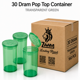 Transparent Green 30 Dram Pop Top Containers 160Pcs – Squeeze-to-Open PP Plastic Storage Tubes | 70mm x 47mm