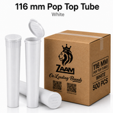 White 116mm Pop Top Tube 500 Pcs – Slim PP Plastic Flip-Top Storage Container | 116mm x 18.6mm
