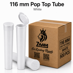 White 116mm Pop Top Tube 500 Pcs – Slim PP Plastic Flip-Top Storage Container | 116mm x 18.6mm
