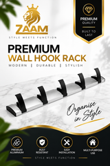 ZAAM 5 Hook Heavy Duty Solid Aluminium Wall Mounted Hanger – Folding Towel Rack, Coat & Back Door Hooks