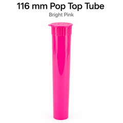 Bright Pink 116mm Pop Top Tube 500 Pcs – Slim PP Plastic Flip-Top Storage Container | 116mm x 18.6mm