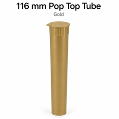 Gold 116mm Pop Top Tube 500 Pcs – Slim PP Plastic Flip-Top Storage Container | 116mm x 18.6mm
