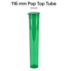 Transparent Green 116mm Pop Top Tube 500 Pcs– Slim PP Plastic Flip-Top Storage Container | 116mm x 18.6mm
