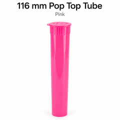 Solid Pink 116mm Pop Top Tube 500 Pcs – Slim PP Plastic Flip-Top Storage Container | 116mm x 18.6mm