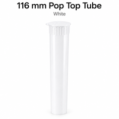 White 116mm Pop Top Tube 500 Pcs – Slim PP Plastic Flip-Top Storage Container | 116mm x 18.6mm