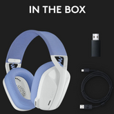 Logitech G435 LIGHTSPEED & Bluetooth Wireless Gaming Headset – Ultra Lightweight 165g, Dual Beamforming Mics, 18h Battery, Dolby Atmos Compatible – White