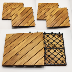 Deck Wooden Outdoor Tiles | Pack of 10 Tiles| Free Shipment| 30 x 30 cm