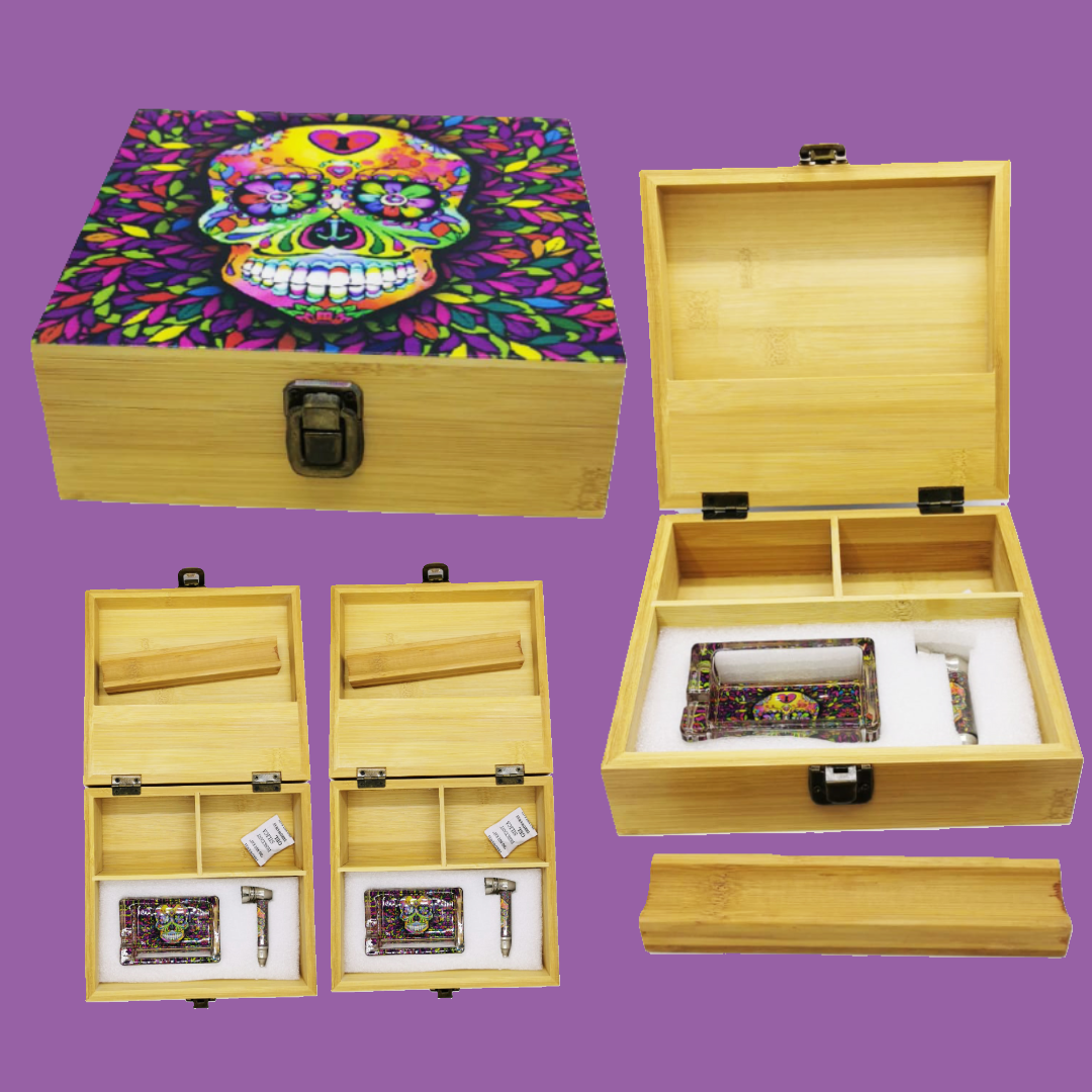 Skull Snuff Wooden Box