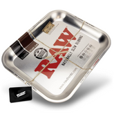 RAW Silver Metal Tray – Medium Size Polished Chrome Organizer with Deep-Dish Design