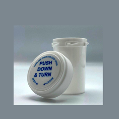 20 Dram Push N Turn Reverse Cap Bottles Pop Tops, Twist Cap Bottles Container Vials RX