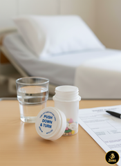 20 Dram Push N Turn Reverse Cap Bottles Pop Tops, Twist Cap Bottles Container Vials RX