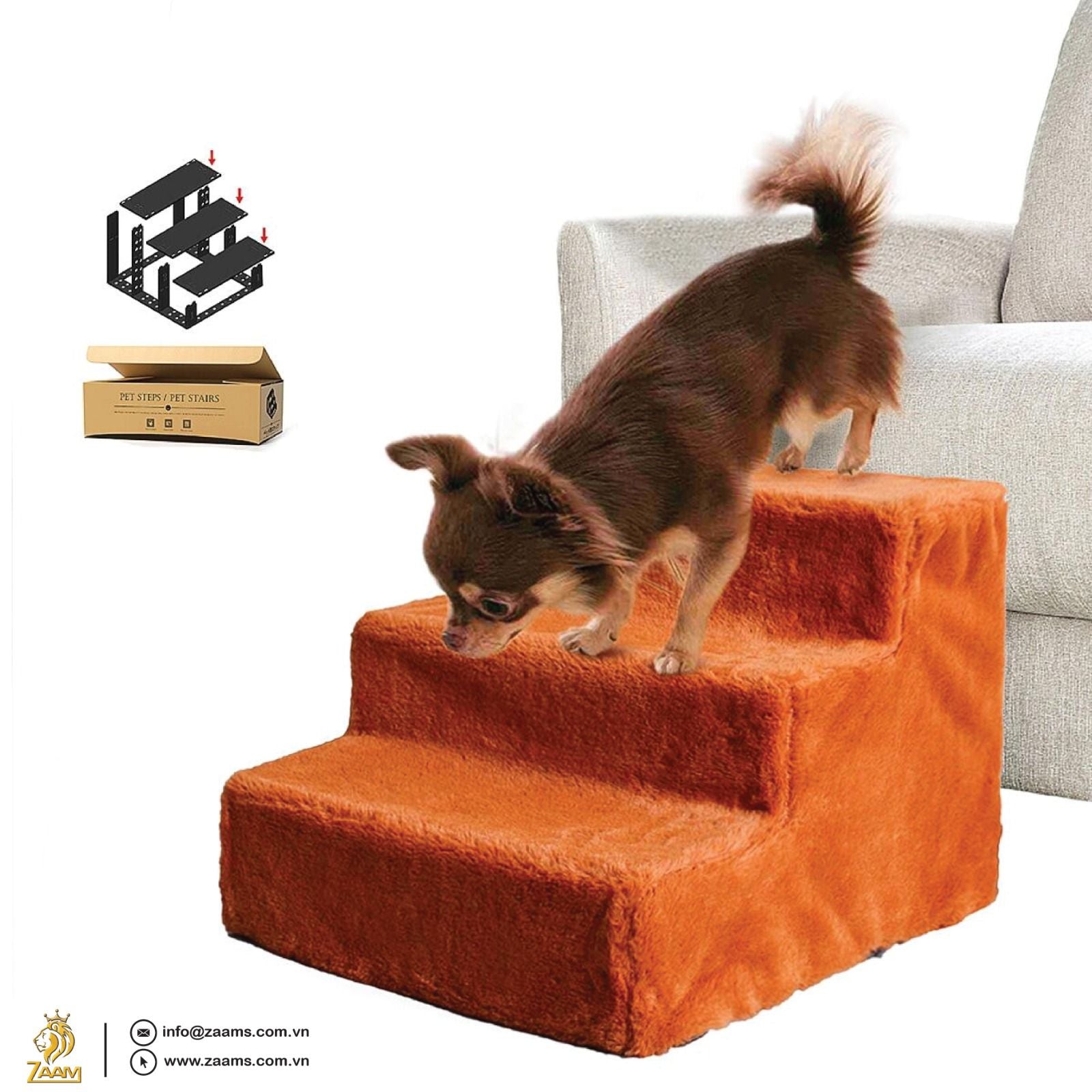Dog Step Pet Stairs Portable Dog Steps Sturdy Dog Ramp Small Dog Accessory Elderly Dog Assistance Foldable Pet Steps Premium Dog Staircase Compact Dog Ramp Easy Access Pet Stairs
