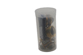 25 PCS Conical Pipe Filter Gauze – All Sizes (12mm, 15mm, 17mm, 20mm, 22mm) + Brass Screens (Golden & Silver) – Packed in 13 Dram Storage Container