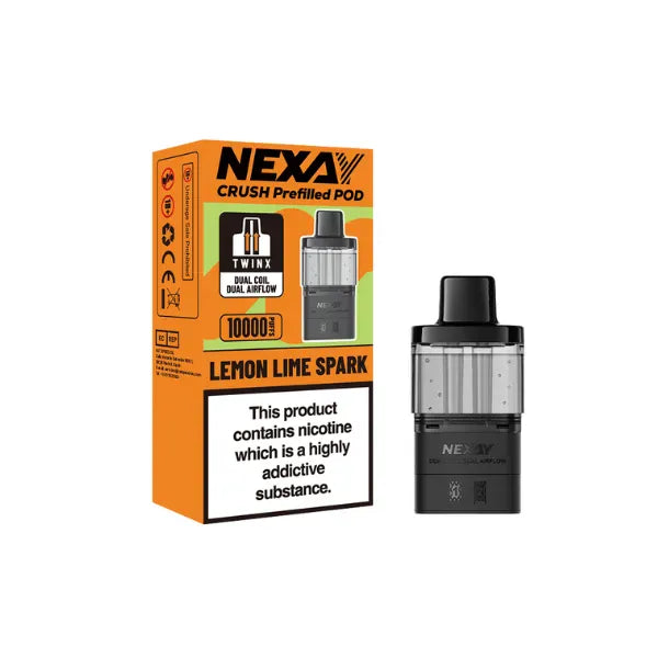 Buy Nexay Crush 10K puffs prefilled pods. Rechargeable, UK compliant vape pods with smooth flavour and long-lasting performance.