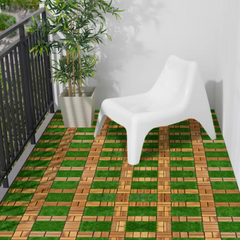 Artificial Grass Wooden Tiles 30cm X 30cm | Pack of 10 Tiles | Free Shipment