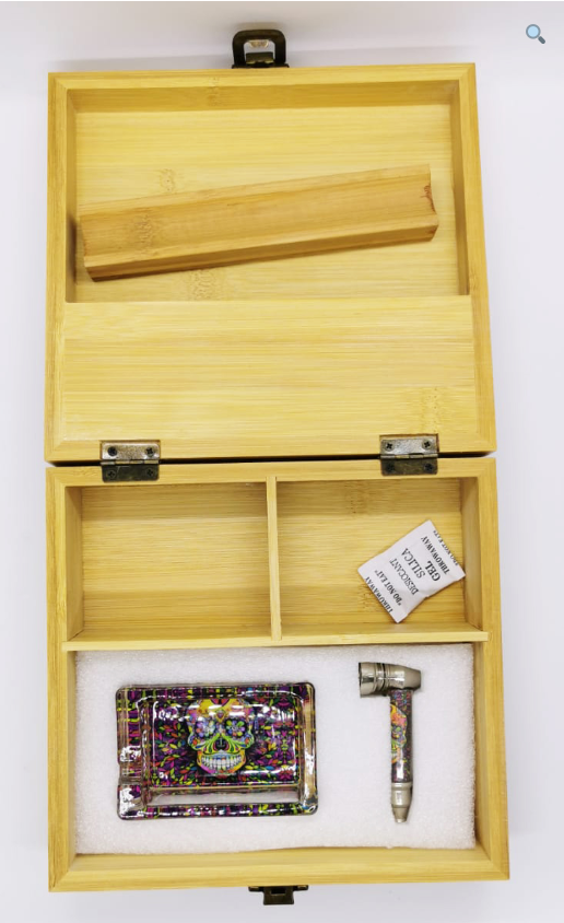 Skull Snuff Wooden Box