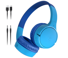 Belkin SoundForm Mini Kids Wireless Headphones – Over-Ear Bluetooth Headset with Mic, 30H Battery, Safe Sound Limit & Fun Stickers