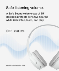 Belkin SoundForm Mini Kids Wireless Headphones – Over-Ear Bluetooth Headset with Mic, 30H Battery, Safe Sound Limit & Fun Stickers