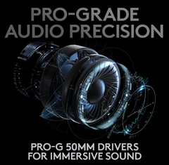 Logitech G PRO X Wireless LIGHTSPEED Gaming Headset – Blue VO!CE Mic Tech, 50mm PRO-G Drivers, DTS Headphone:X 2.0 Surround, 20+ Hours Battery – PC, PS5, PS4, Switch