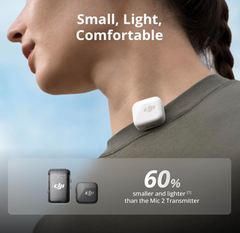 DJI Mic Mini Wireless Lavalier Microphone System (2 TX + 1 RX + Charging Case) – 48h Battery, Noise Cancelling, Automatic Limiting, 400m Range – For Camera, iPhone & Android