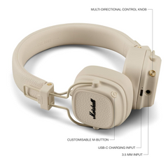 Marshall Major IV On-Ear Bluetooth Headphones – Wireless Earphones, Foldable, 80+ Hours Playtime, Wireless Charging